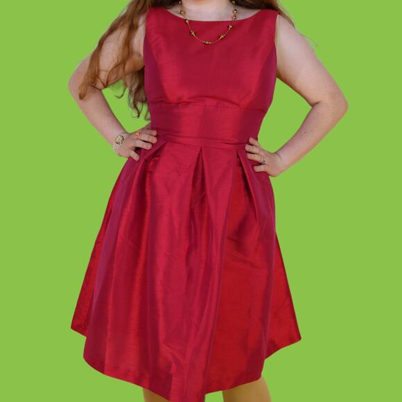 Alfred Sung D448 Sangria Pink Formal Bridesmaid Prom Midi Dress, 10 - Picture 7 of 8